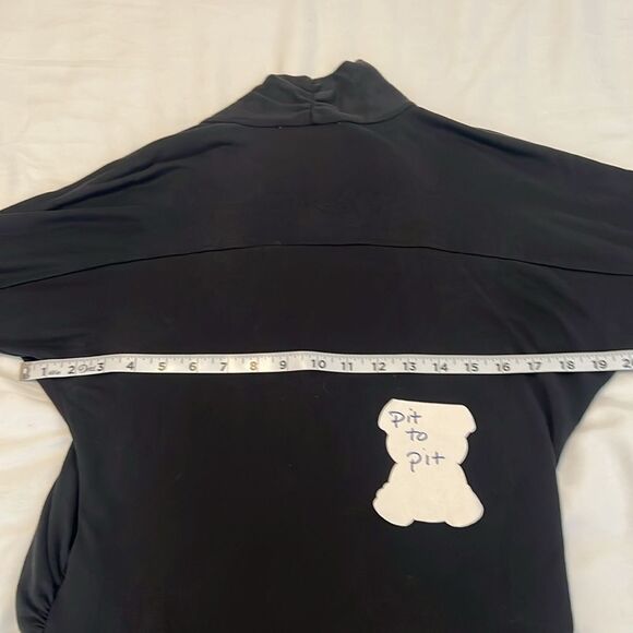 Michael Michael Kors size small black long sleeve wrap front knit top EUC - Picture 11 of 14